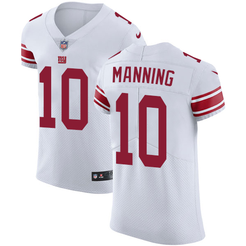 Nike Giants #10 Eli Manning White Men's Stitched NFL Vapor Untouchable Elite Jersey - Click Image to Close